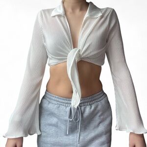 Princess Polly White Tie-Front Blouse
